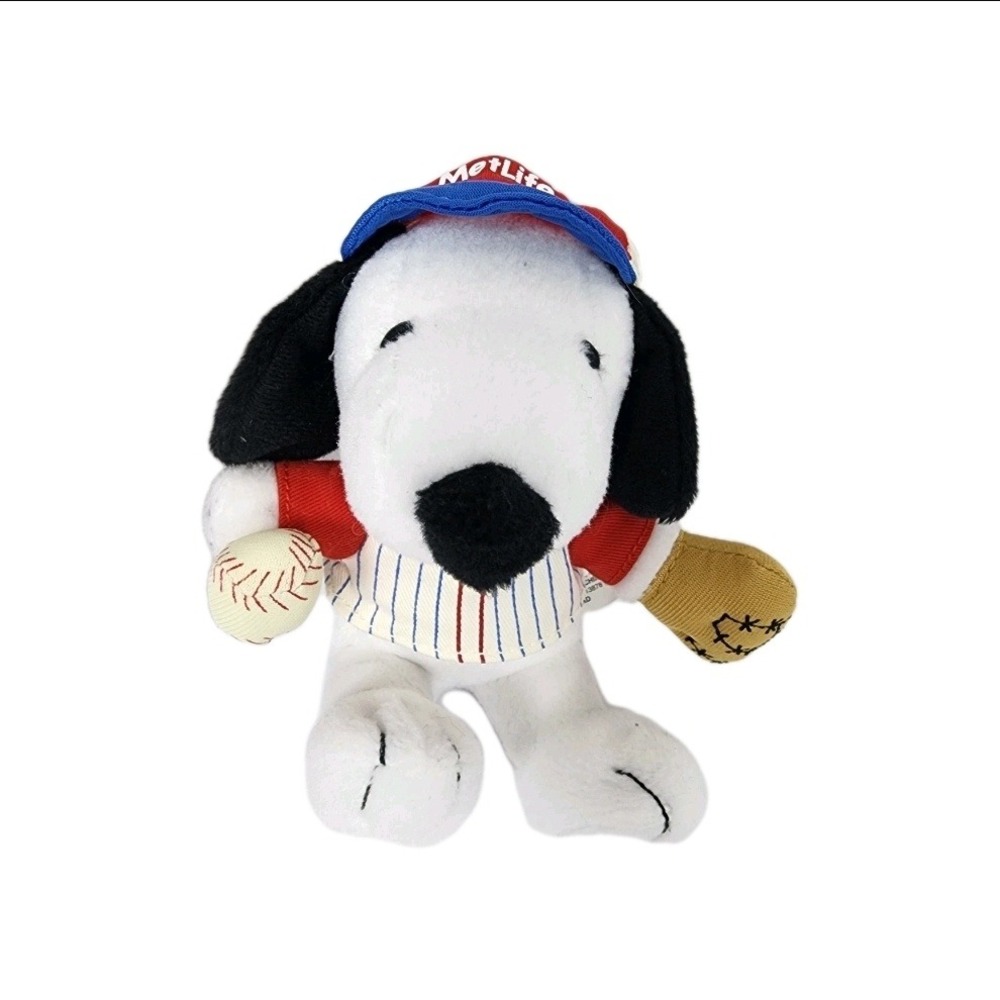 Snoopy Mets Baseball Plush Toy MetLife‎ MLB Stitched Uniform Hat Ball Glove